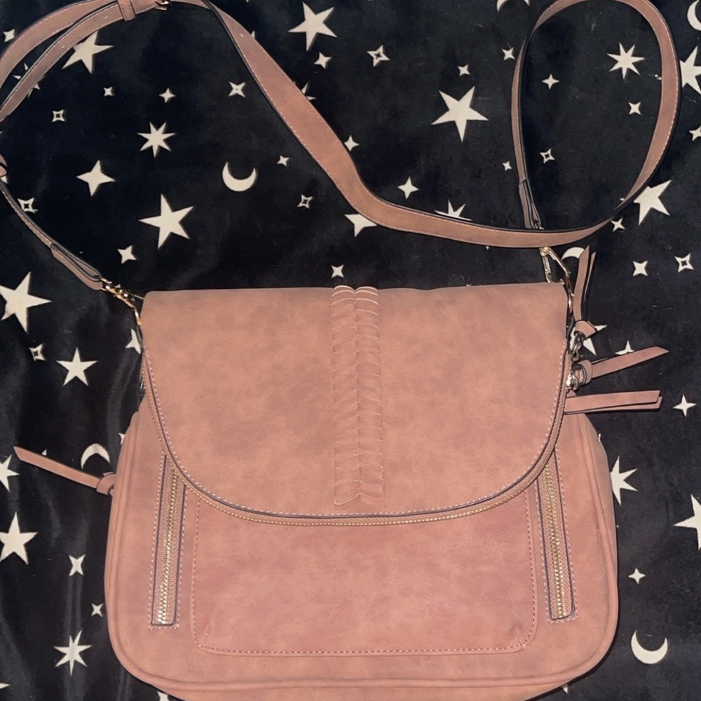 Elegant Tan Suede Crossbody Bag